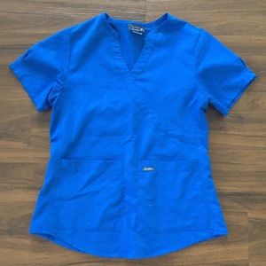 Royal blue scrub top